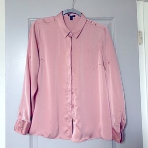 Express satin button up shirt